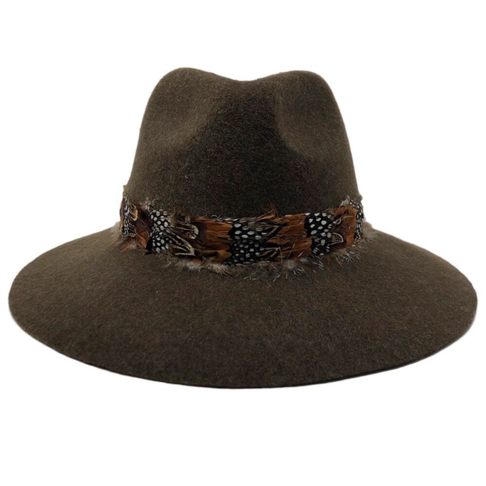 One Fresh Hat Feather Boho 100% Wool Felt One Size Penny Lane Bohemian Festival